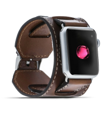 Apple Watch Uyumlu Deri Kordon 38-40-41mm Cuff Taba