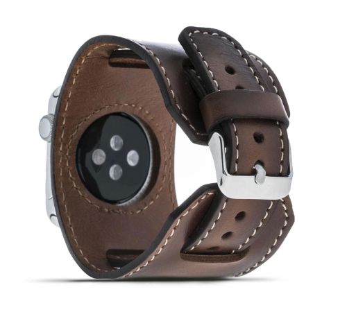 Apple Watch Uyumlu Deri Kordon 38-40-41mm Cuff Taba Apple Watch Uyumlu Deri Kordon 38-40-41mm Cuff Taba