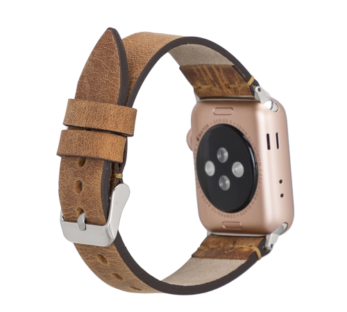 Apple Watch Uyumlu Deri Kordon 38-40-41mm G19-BA7 Taba Apple Watch Uyumlu Deri Kordon 38-40-41mm G19-BA7 Taba