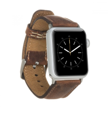Apple Watch Uyumlu Deri Kordon 38-40-41mm G2 Kahverengi