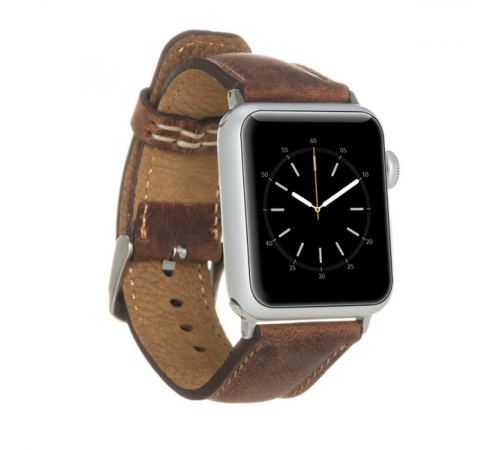 Apple Watch Uyumlu Deri Kordon 38-40-41mm G2 Kahverengi Apple Watch Uyumlu Deri Kordon 38-40-41mm G2 Kahverengi