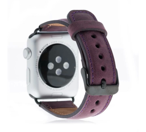 Apple Watch Uyumlu Deri Kordon 38-40-41mm G7 Mor Apple Watch Uyumlu Deri Kordon 38-40-41mm G7 Mor