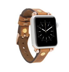 Apple Watch Uyumlu Deri Kordon 38-40-41mm GT G19 Taba