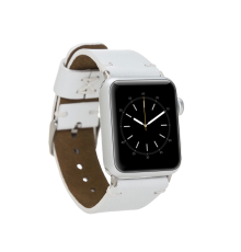 Apple Watch Uyumlu Deri Kordon 38-40-41mm Orfe F3 Beyaz
