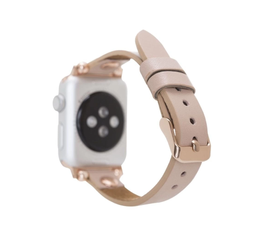Apple Watch Uyumlu Deri Kordon 38-40-41mm RG NU1 Pembe Apple Watch Uyumlu Deri Kordon 38-40-41mm RG NU1 Pembe