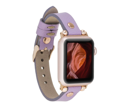 Apple Watch Uyumlu Deri Kordon 38-40-41mm RT CP22 Lila
