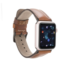 Apple Watch Uyumlu Deri Kordon 38-40-41mm RTST2EF Taba