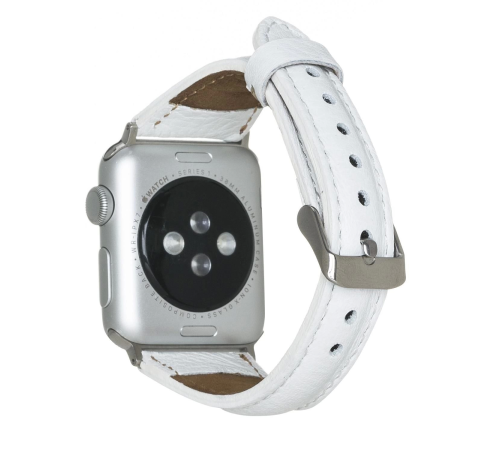 Apple Watch Uyumlu Deri Kordon 38-40-41mm Slim F3 Beyaz Apple Watch Uyumlu Deri Kordon 38-40-41mm Slim F3 Beyaz