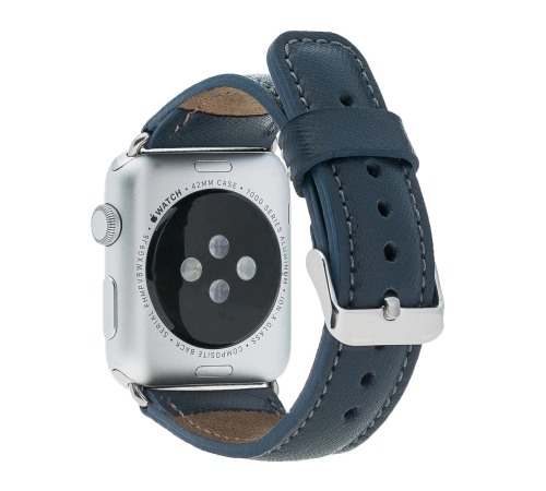 Apple Watch Uyumlu Deri Kordon 38-40-41mm SNB Lacivert Apple Watch Uyumlu Deri Kordon 38-40-41mm SNB Lacivert