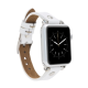 Apple Watch Uyumlu Deri Kordon 38-40-41mm ST F3 Beyaz
