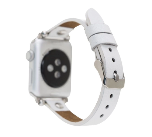Apple Watch Uyumlu Deri Kordon 38-40-41mm ST F3 Beyaz Apple Watch Uyumlu Deri Kordon 38-40-41mm ST F3 Beyaz
