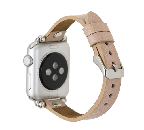 Apple Watch Uyumlu Deri Kordon 38-40-41mm ST NU1 Pembe Apple Watch Uyumlu Deri Kordon 38-40-41mm ST NU1 Pembe