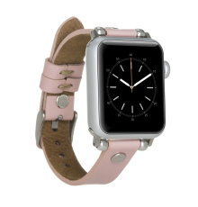 Apple Watch Uyumlu Deri Kordon 38-40-41mm ST NU2 Pembe