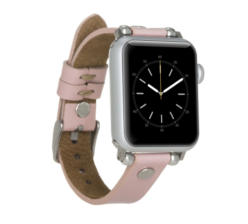 Apple Watch Uyumlu Deri Kordon 38-40-41mm ST NU2 Pembe Apple Watch Uyumlu Deri Kordon 38-40-41mm ST NU2 Pembe