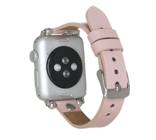 Apple Watch Uyumlu Deri Kordon 38-40-41mm ST NU2 Pembe Apple Watch Uyumlu Deri Kordon 38-40-41mm ST NU2 Pembe