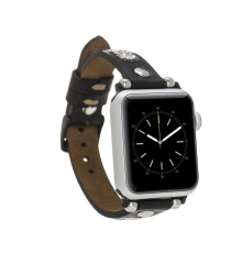 Apple Watch Uyumlu Deri Kordon 38-40-41mm Taşlı ST RST1