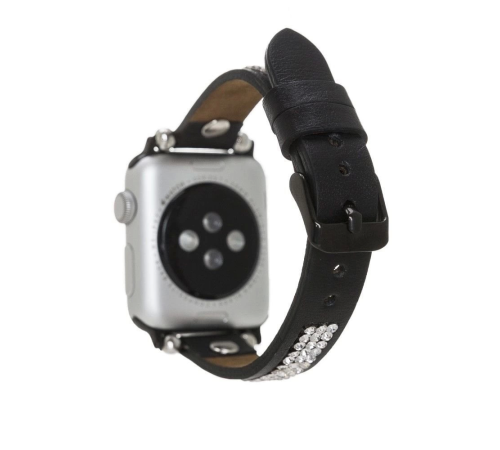 Apple Watch Uyumlu Deri Kordon 38-40-41mm Taşlı ST RST1