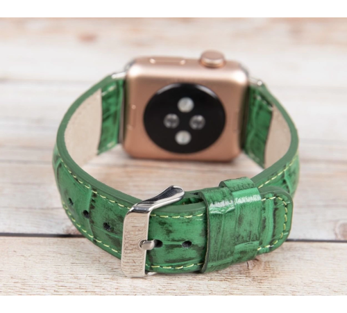Apple Watch Uyumlu Deri Kordon 42-44-45mm Croco YK04 Apple Watch Uyumlu Deri Kordon 42-44-45mm Croco YK04