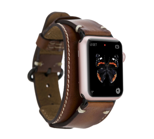 Apple Watch Uyumlu Deri Kordon 42-44-45mm Cuff PUCF RST2 Apple Watch Uyumlu Deri Kordon 42-44-45mm Cuff PUCF RST2