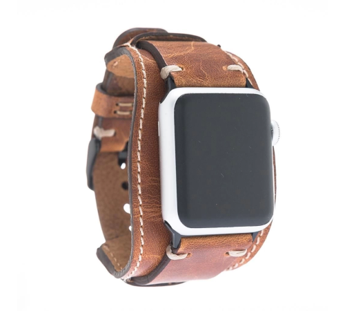 Apple Watch Uyumlu Deri Kordon 42-44-45mm Cuff V18 Apple Watch Uyumlu Deri Kordon 42-44-45mm Cuff V18