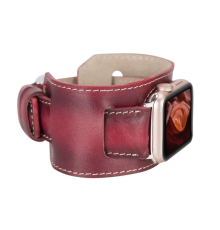 Apple Watch Uyumlu Deri Kordon 42-44-45mm Cuff V4EF