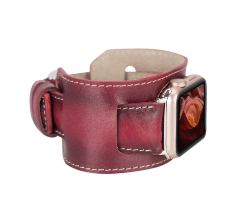 Apple Watch Uyumlu Deri Kordon 42-44-45mm Cuff V4EF Apple Watch Uyumlu Deri Kordon 42-44-45mm Cuff V4EF