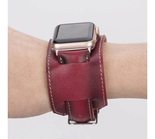 Apple Watch Uyumlu Deri Kordon 42-44-45mm Cuff V4EF Apple Watch Uyumlu Deri Kordon 42-44-45mm Cuff V4EF