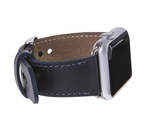 Apple Watch Uyumlu Deri Kordon 42-44-45mm CZ01 Lacivert Apple Watch Uyumlu Deri Kordon 42-44-45mm CZ01 Lacivert
