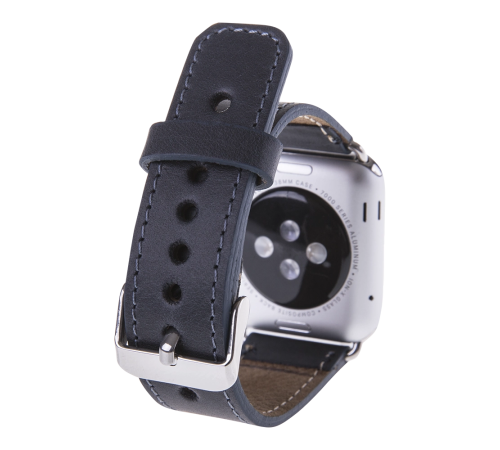 Apple Watch Uyumlu Deri Kordon 42-44-45mm CZ01 Lacivert Apple Watch Uyumlu Deri Kordon 42-44-45mm CZ01 Lacivert