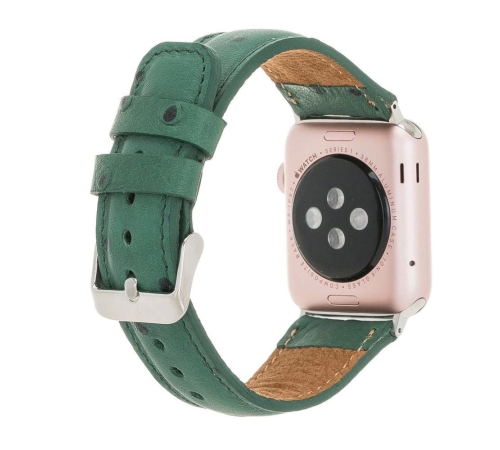 Apple Watch Uyumlu Deri Kordon 42-44-45mm DE6 Yeşil Apple Watch Uyumlu Deri Kordon 42-44-45mm DE6 Yeşil
