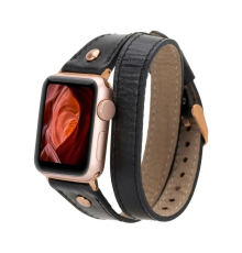 Apple Watch Uyumlu Deri Kordon 42-44-45mm DT RG RST1