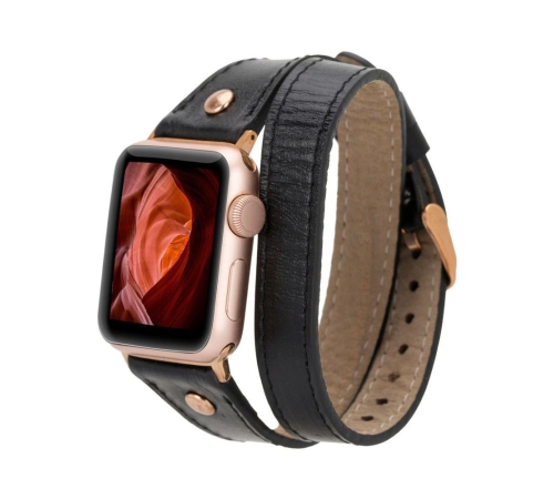 Apple Watch Uyumlu Deri Kordon 42-44-45mm DT RG RST1 Apple Watch Uyumlu Deri Kordon 42-44-45mm DT RG RST1
