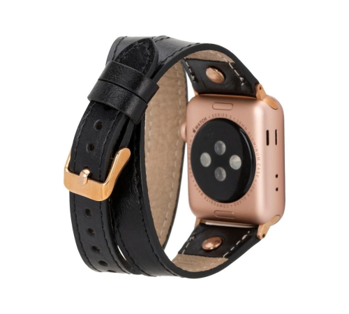 Apple Watch Uyumlu Deri Kordon 42-44-45mm DT RG RST1 Apple Watch Uyumlu Deri Kordon 42-44-45mm DT RG RST1