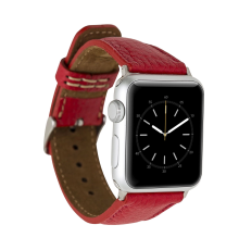Apple Watch Uyumlu Deri Kordon 42-44-45mm ERC2 Kırmızı