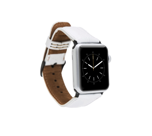 Apple Watch Uyumlu Deri Kordon 42-44-45mm F3 Beyaz Apple Watch Uyumlu Deri Kordon 42-44-45mm F3 Beyaz