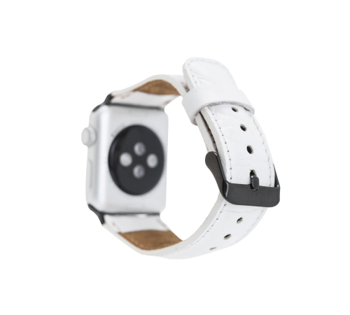 Apple Watch Uyumlu Deri Kordon 42-44-45mm F3 Beyaz Apple Watch Uyumlu Deri Kordon 42-44-45mm F3 Beyaz