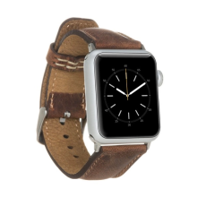 Apple Watch Uyumlu Deri Kordon 42-44-45mm G2 Kahverengi