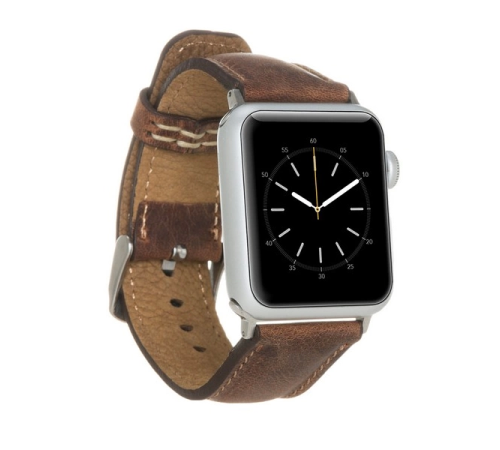 Apple Watch Uyumlu Deri Kordon 42-44-45mm G2 Kahverengi Apple Watch Uyumlu Deri Kordon 42-44-45mm G2 Kahverengi