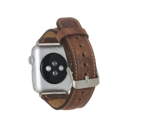 Apple Watch Uyumlu Deri Kordon 42-44-45mm G2 Kahverengi Apple Watch Uyumlu Deri Kordon 42-44-45mm G2 Kahverengi
