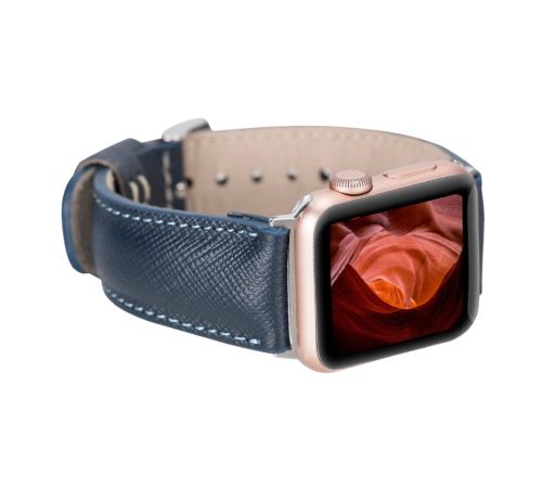 Apple Watch Uyumlu Deri Kordon 42-44-45mm G3 Lacivert Apple Watch Uyumlu Deri Kordon 42-44-45mm G3 Lacivert