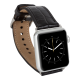 Apple Watch Uyumlu Deri Kordon 42-44-45mm Kroko Siyah