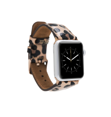 Apple Watch Uyumlu Deri Kordon 42-44-45mm Leopar NE