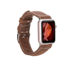 Apple Watch Uyumlu Deri Kordon 42-44-45mm NM1-AS2 Taba