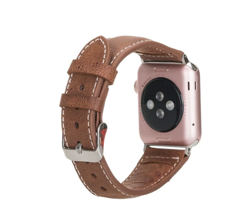 Apple Watch Uyumlu Deri Kordon 42-44-45mm NM1-AS2 Taba Apple Watch Uyumlu Deri Kordon 42-44-45mm NM1-AS2 Taba