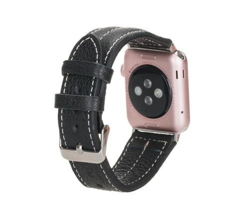 Apple Watch Uyumlu Deri Kordon 42-44-45mm NM3-AS1 Siyah Apple Watch Uyumlu Deri Kordon 42-44-45mm NM3-AS1 Siyah