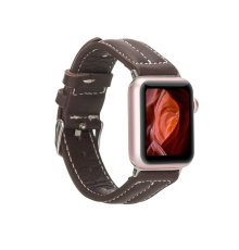 Apple Watch Uyumlu Deri Kordon 42-44-45mm NM3-AS3 Kahve