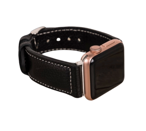 Apple Watch Uyumlu Deri Kordon 42-44-45mm NM4-AS1 Siyah Apple Watch Uyumlu Deri Kordon 42-44-45mm NM4-AS1 Siyah