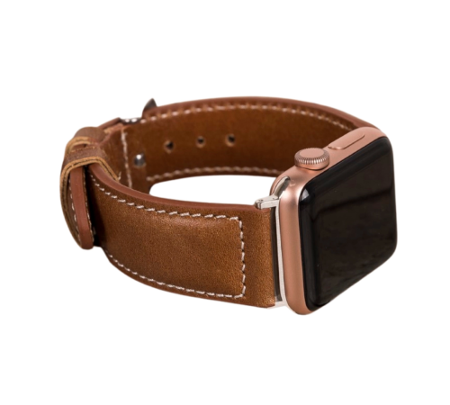 Apple Watch Uyumlu Deri Kordon 42-44-45mm NM4-AS2 Taba Apple Watch Uyumlu Deri Kordon 42-44-45mm NM4-AS2 Taba