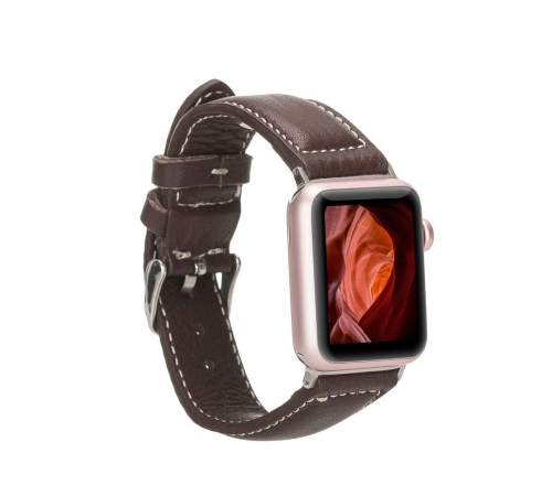 Apple Watch Uyumlu Deri Kordon 42-44-45mm NM4-AS4 Kahve Apple Watch Uyumlu Deri Kordon 42-44-45mm NM4-AS4 Kahve
