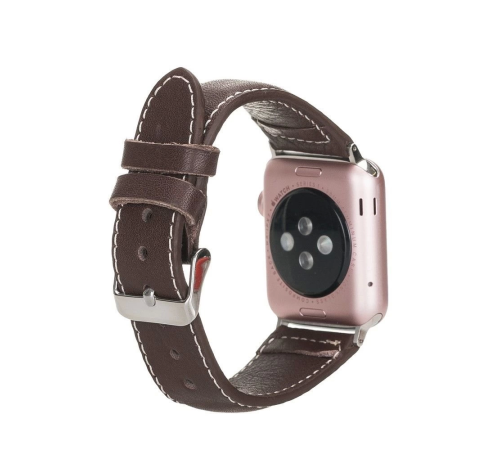 Apple Watch Uyumlu Deri Kordon 42-44-45mm NM4-AS4 Kahve Apple Watch Uyumlu Deri Kordon 42-44-45mm NM4-AS4 Kahve